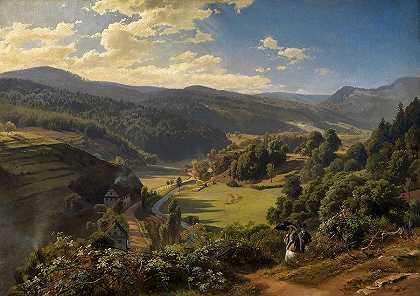 巴登-巴登附近的Gerolsau山谷`The Gerolsau Valley Near Baden – Baden