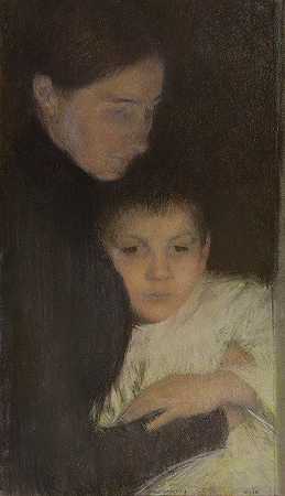 妇女和儿童`Femme et enfant by Pascal-Adolphe-Jean Dagnan-Bouveret