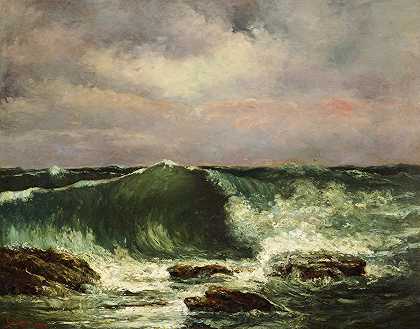 波浪`Waves by Gustave Courbet