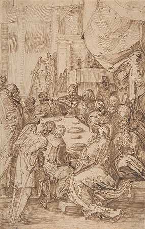 最后的晚餐`The Last Supper (16th century) by Master of the Egmont Albums