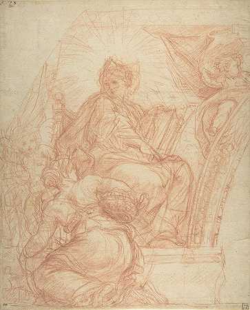 神智寓言人物`Seated Allegorical Figure of Divine Wisdom (1674–77) by Carlo Maratti