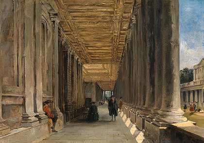 格林威治玛丽女王之家的柱廊`The Colonnade Of Queen Mary\’s House, Greenwich