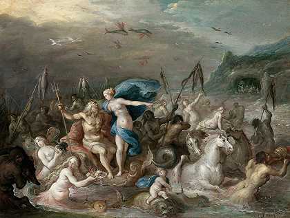 海王星和安菲特里特的胜利`The Triumph of Neptune and Amphitrite (1630s) by Frans Francken The Elder