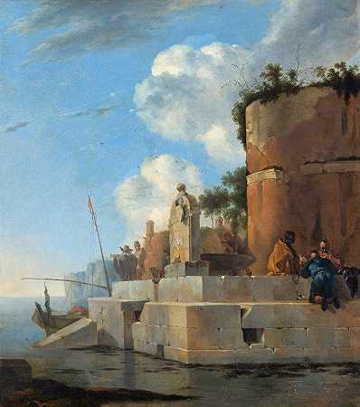 意大利的海岸废墟`A Coastal Ruin in Italy (1640 ~ 1652) by Jan Asselijn
