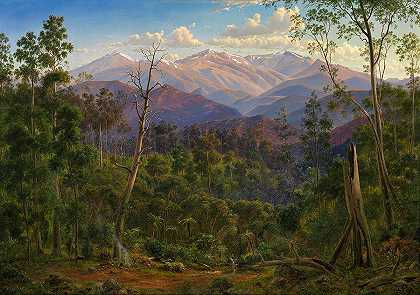 从维多利亚边境看科斯库斯科山`Mount Kosciusko Seen From The Victorian Border