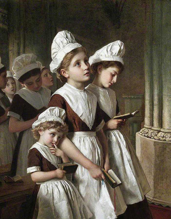 在教堂祈祷的弃婴`Foundling Girls At Prayer In The Chapel