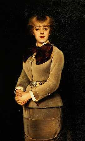 珍妮·萨马里肖像（1857-1890），法国喜剧协会会员`Portrait de Jeanne Samary (1857~1890), sociétaire de la Comédie~Française (1879) by Louise Abbéma