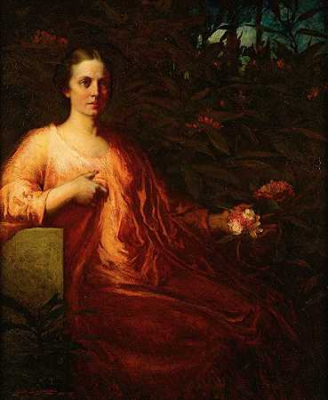 杜鹃夫人`My Lady Rhododendron (1896) by Elliott Daingerfield