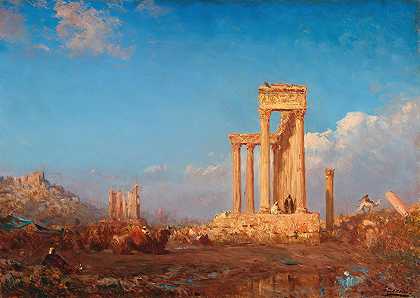 废墟，帕尔米拉`Ruins, Palmyra by Félix Ziem