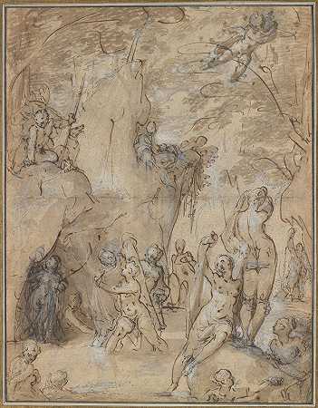 黛安娜和阿克泰翁`Diana and Actaeon (ca. 1580–85) by Bartholomaeus Spranger