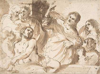 拉撒路复活`The Raising of Lazarus (ca. 1619) by Guercino