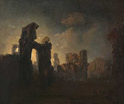 罗马废墟`Römische Ruinen (ca. 1850) by Adalbert Stifter