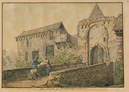 汉德舒海姆的蒂夫堡遗址`Ruin of the Tiefburg at Handschuhsheim (1813) by Carl Philipp Fohr