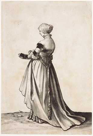 那个女人转向左边`Woman Turned to the Left (1523) by Hans Holbein The Younger