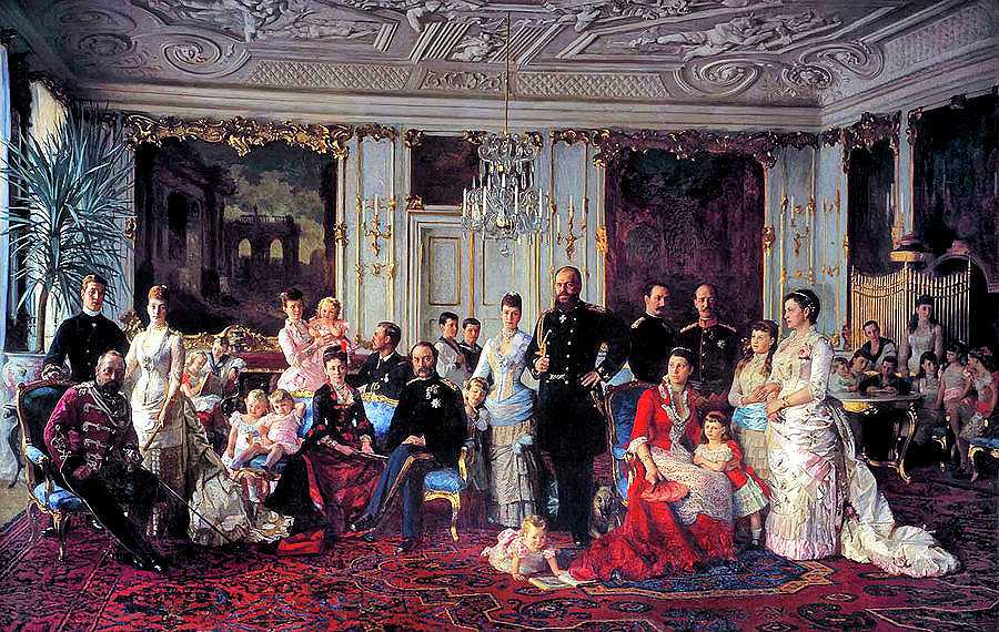 丹麦的克里斯蒂安九世和他的家人`Christian IX of Denmark with his Family