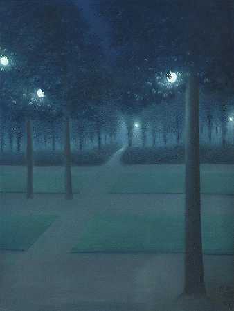 布鲁塞尔皇家公园夜曲`Nocturne In The Park Royal, Brussels