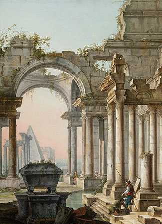 废墟随想曲`Capriccio with Ruins (1750) by Pietro Bellotti