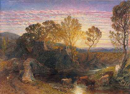 黄金时刻`The Golden Hour (1865) by Samuel Palmer