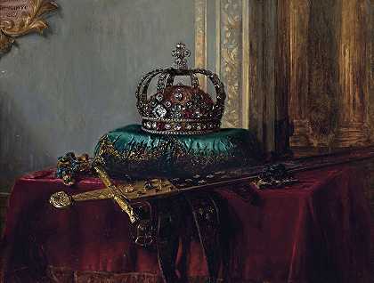 皇冠上的珠宝`The Crown Jewels (1887) by Blaise-Alexandre Desgoffe