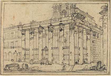 安东尼努斯和福斯蒂纳神庙`The Temple of Antoninus and Faustina by Francesco Piranesi