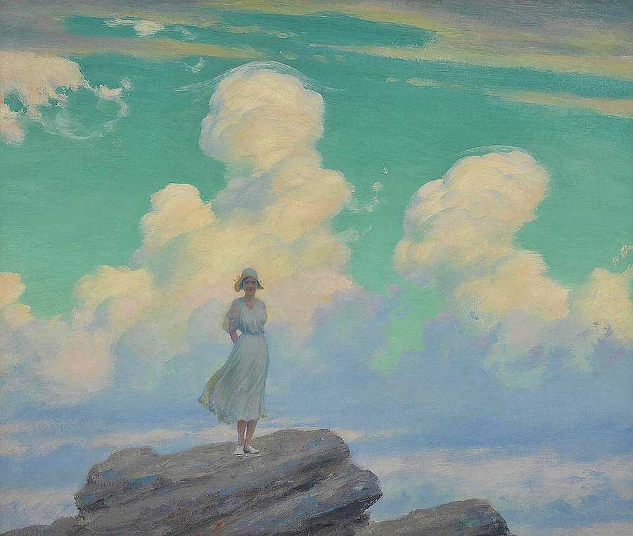 蒙着面纱的云`The Veiled Cloud by Charles Courtney Curran