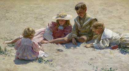 海边的孩子们`Children by the Seashore by Charles Courtney Curran