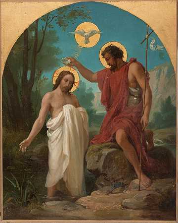 基督的洗礼`Le Baptême du Christ (1872) by Alexandre Grellet
