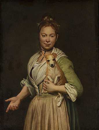 养狗的女人`A Woman with a Dog (1740s) by Giacomo Ceruti