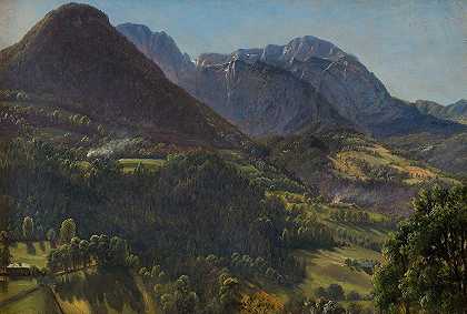 风景，蒂罗尔`Landscape, Tyrol by Thomas Fearnley