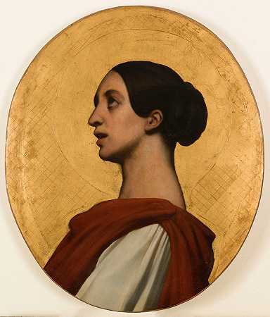 波琳·维亚尔多在圣塞西尔的肖像`Portrait de Pauline Viardot en sainte Cécile (1851) by Ary Scheffer