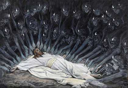 耶稣由天使服侍`Jesus Ministered to by Angels by James Tissot