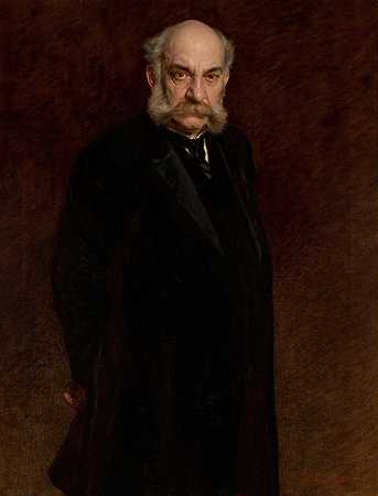 菲利普·萨莱斯基肖像`Portrait of Filip Zaleski (1904) by Kazimierz Pochwalski