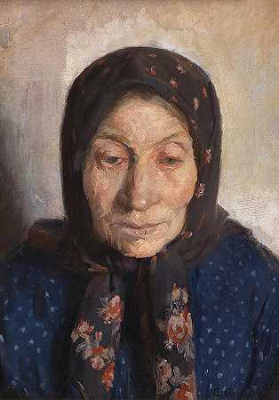 老渔夫的妻子`An Old Fisherman\’s Wife by Anna Ancher