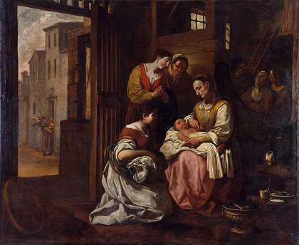 圣方济各的诞生`Birth of Saint Francis (1724~1733) by Antoni Viladomat