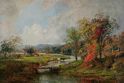 十月`October (1887) by Jasper Francis Cropsey