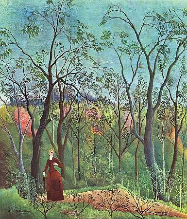 森林中的散步`The Walk in the Forest by Henri Rousseau