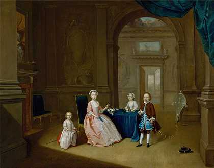 室内儿童`Children In An Interior (1750 ~ 1751) by Arthur Devis