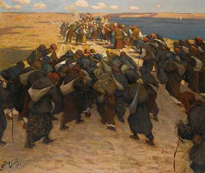 一群朝圣者`Crowd of Pilgrims (1903) by Viktor Ivanovich Zarubin