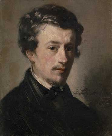 画家丹尼尔·奥斯特曼的肖像（1830-1853）`Portrait of the Painter Daniel Ostermann (1830–1853) (1853) by Ernst Stückelberg