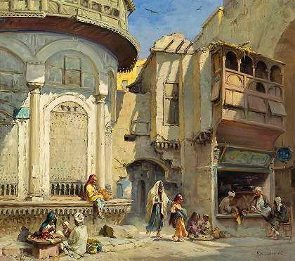 开罗的一个下午`An Afternoon in Cairo by Frans Wilhelm Odelmark