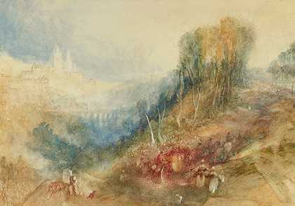 来自西方的洛桑`Lausanne From The West (1816) by Joseph Mallord William Turner