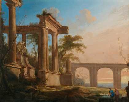 有废墟和渡槽的景观`Landscape with ruins and an aqueduct by Pierre Antoine Patel