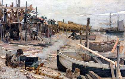 船厂`The Boatyard by Jean-Charles Cazin