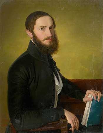 男人肖像`Portrait of a Man (1844) by Jozef Božetech Klemens