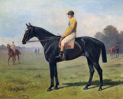 有骑师的马`Horse with Jockey by Emil Volkers