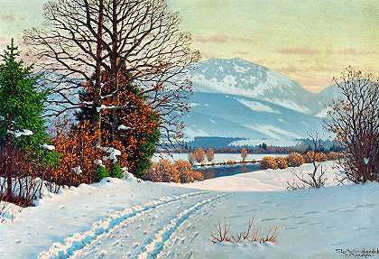 阳光明媚的冬日`A Sunny Winter Day by Fritz Muller-Landeck