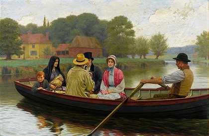 渡口`The Ferry by Edmund Blair Leighton