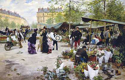 低层市场，巴黎`The Lower Market, Paris by Victor Gabriel