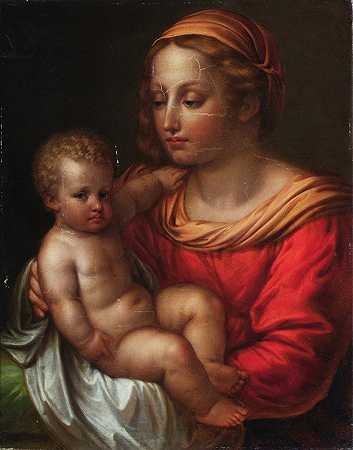 圣母子`Madonna and Child (1816) by Josef Abel
