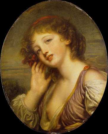 倾听的女人`The Listening Woman (1780s) by Jean-Baptiste Greuze